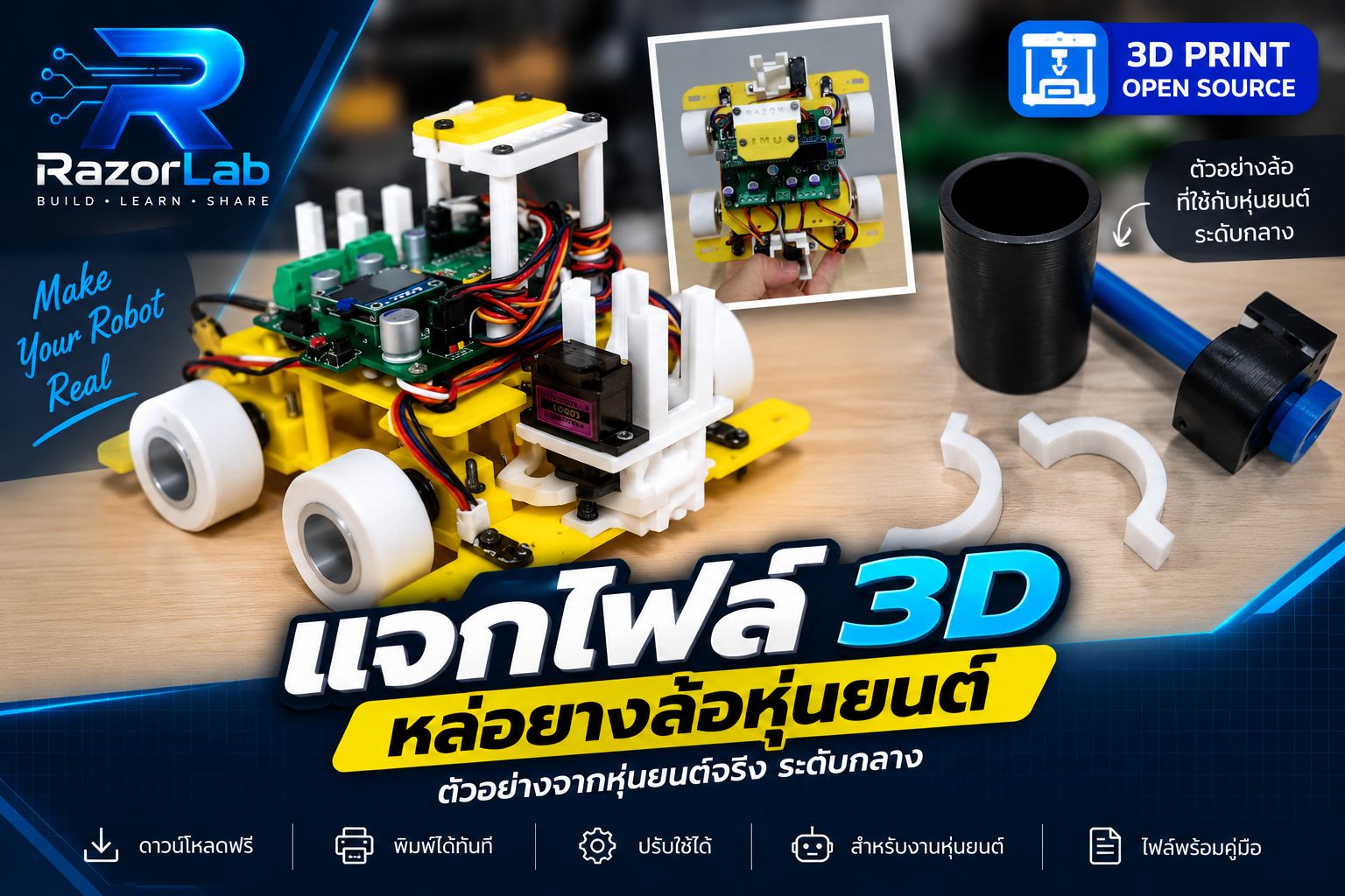 แจกไฟล์เบ้าหล่อยางหุ่นยนต์ระดับกลาง